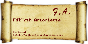 Fürth Antonietta névjegykártya